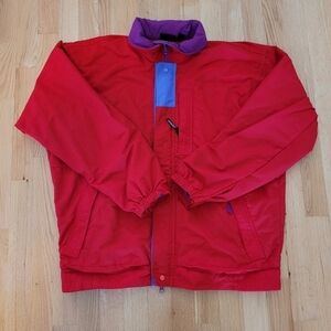 PATAGONIA VINTAGE BOMBER STYLE  WINDBREAKER MEN'S SZ MEDIUM RED/PURPLE/BLUE